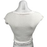 Catherine Malandrino  White Open Knit Crochet Fringe Cap Sleeve Crop Top Size XS Photo 1