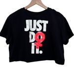 Nike Women’s black Just Do It graphic logo cropped t shirt size medium Photo 1