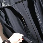 VTG Black Cotton Bedazzled Jacket Rhinestones Western Gothic Womens M Punk Rodeo Size M Photo 1