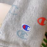 Champion  Silver Allover Logo Print Hoodie Photo 3