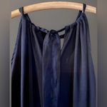 Anthropologie  Saturday Sunday Navy Bodysuit NWOT Blouse XL Silky Top Stretch Photo 1