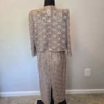 Alex Evenings  Lace Sequin Sheath Dress and Jacket Size 8Petite Gold Formal Event Photo 6