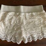 White Lace Shorts Size L Photo 0