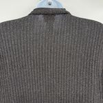 Chico's Ribbed Shimmery Womens Sweater Cardigan Sz XL Holiday Glam Metallic Open Photo 4