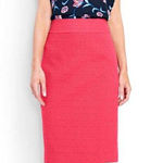 Lands' End Women's Crimson Dawn Woven Textured‎ Pencil Skirt Size 12 Orange NWT Red Photo 0
