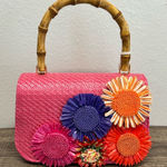 Haute Hippie | Pink Mini Bag w/ Bamboo Handle & Crossbody Chain Photo 0