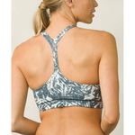 prAna NWT Womens Black Blue M Pilates Yoga Strappy White Top Bra New Riestling Photo 2