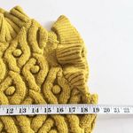 ZARA Yellow Chunky Cable Knit Ruffled Cap Sleeve Mock Neck Sweater Size Medium Photo 6