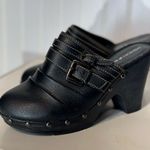 Fashion Bug  Chunky Black Studded Buckle Strap Clogs 7M Y2K VTG Boho Grunge Photo 1