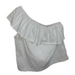 J.Crew White One Shoulder Ruffle Top Size Small #G7065 Photo 0