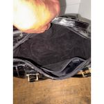 Eel Skin Black Satchel Handbag Shoulder Bag Y2K Vintage Purse w/ long strap Photo 6