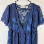 Victoria's Secret  Babydoll Dress Sheer Lace Floral‎ Navy Vintage Lingerie P/S Photo 1