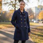 Ralph Lauren Lauren Lambswool Military Sweater Coat Navy Double Breasted L F265 Photo 9