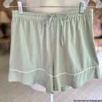 ZARA  Sage Green Drawstring Sleep Pajama Shorts NWT S Photo 0