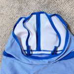 Lands' End Lands’ End 20W High Neck Keyhole Tankini Top Blue Stripe Adjustable Straps Swim Photo 6
