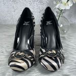 Shiekh 🆕  Black and Zebra Wedge with Buckle Accent Photo 0