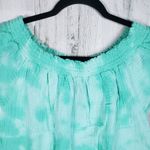 Bobi NWT  Gathered Scoop Neck Blue Splatter Tie Dye Top Women's Size Small Photo 2