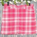st. john's bay  Ladies Mini Skirt Skort Size 8 Hot Pink White Plaid Stretch Photo 0