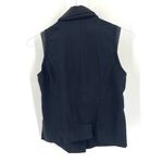 Alice + Olivia  Black Sleeveless Wool Silk Blend Tuxedo Button Front Blazer Photo 2