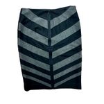 White House | Black Market Black Grey Chevron Ponte Pencil Skirt 2 NWT Academia Photo 4