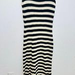 JASON WU Black White Striped Knit Boat Neck Vacay Maxi Dress Size Medium Photo 2