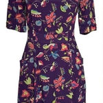 Anthro Leifsdottir Silk Floral Short Sleeve Mini Dress Multi Photo 0