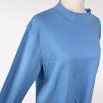 Blair Vintage 90s  Blue Mock Neck Long Sleeve Shirt Size Large Photo 6