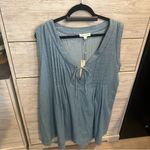 She & Sky NWT  Denim Sleeveless Pleated Romper Size Large Photo 5