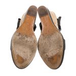 Miu Miu Leather Wedge Sandals Black Size 8.5 Photo 4