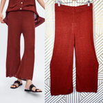 ZARA Knit Culottes in Red Rust Wide Leg High Waist Photo 1