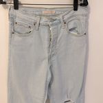 Levi's Levi’s Ribcage Straight Ankle In Bleach Shredded Knee Photo 4