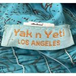 Yak n Yeti Los Angeles Blue Floral Pleated Strapless Dress Size Large Photo 3