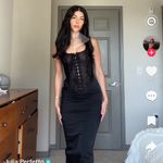 Meshki  Corset maxi dress lace sexy bodycon drop waist octavia goth laceup satin Photo 7