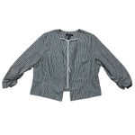 Ashley Stewart Women's Pinstripe Blazer & Pants Gray Size 22 Linen Blend Photo 1