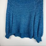 Free People  Edessa Blue Balloon Sleeve Sweater Slouchy Sz XS Boho Photo 11