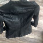 a.n.a faux leather fitted black moto jacket biker zip up size Large lined sexy Photo 5