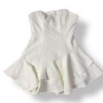 Selfie Leslie  White Candy Strapless Layered Ruffle Hem Romper Size XS Party Photo 0