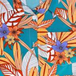 SheIn  tropical button front short sleeve Hawaiian shirt with matching bando lg Photo 4