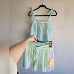 Stoney Clover Lane NWT  linen Stripe Shorts set Photo 3