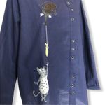 Wearable Art Cat Tunic Faux Button Photo 3