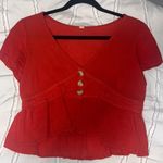 Sky And Sparrow Peplum Cropped Blouse Photo 0