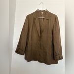 Eileen Fisher  Pine Needle Organic Linen Shaped Blazer Jacket Size M Photo 3
