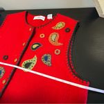 Vintage Marisa Christina Women’s Wool Sweater Vest Red Paisley XL Photo 9