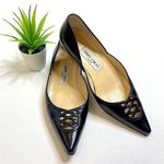 Jimmy Choo  Black Leather Printed Toe flats Photo 0