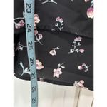 PaperMoon  Black/Purple Floral 3/4 Tie Sleeve Zip Back Blouse Size‎ L High/Low Photo 3