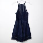 NWT KEEPSAKE THE LABEL | Navy Blue All Night Lace Halter Neck Mini Dress Small Photo 4