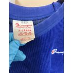 Champion Crew Sweatshirt Womens XL Blue Red Reverse Weave Corduroy Logo Tape Photo 6