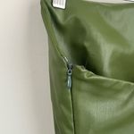 ZARA Olive Green Vegan Leather Bustier Bodysuit with Straight Neck Size Medium Photo 6