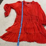 Chic Red Mini Dress with Tiered Skirt Photo 9
