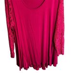 Kate & Mallory Women's Pink Tunic Top Lace Long Sleeve Blouse Size 2X Photo 2